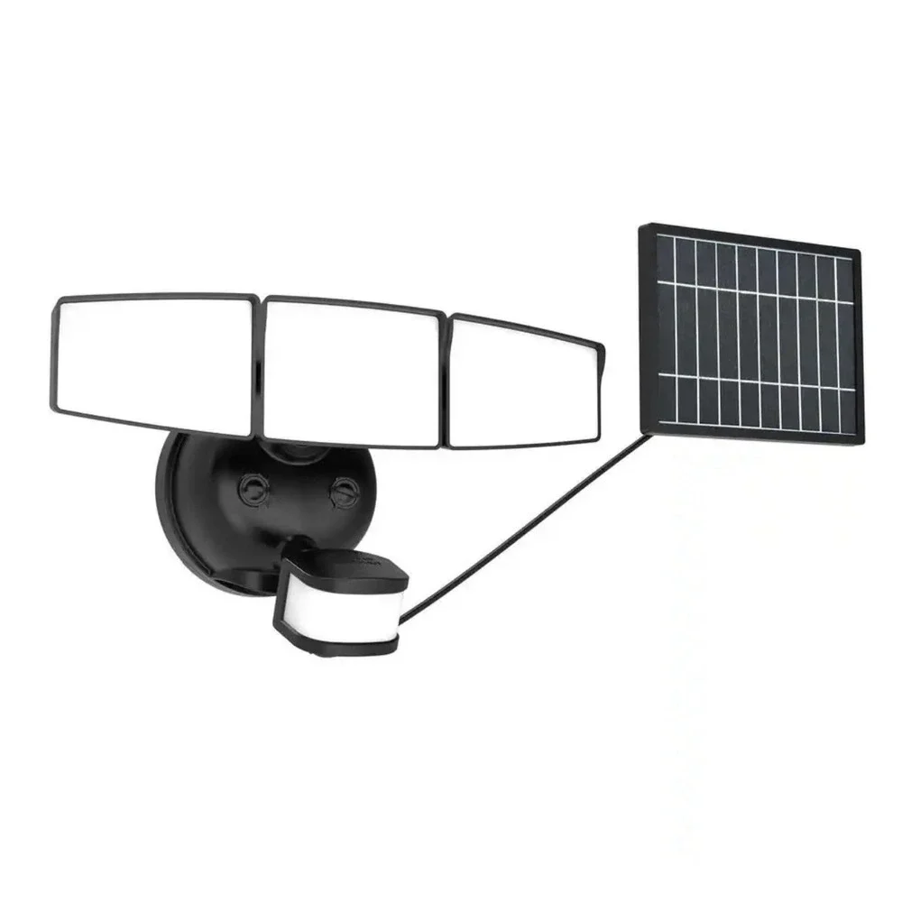 Halo Next Gen Solar-Powered LED Security Floodlight, 3 Head W/ Motion Sensing,